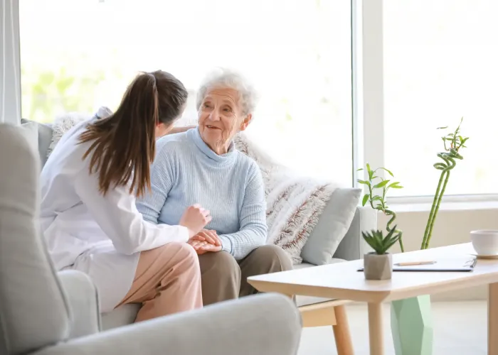 Elderly lady with doctor