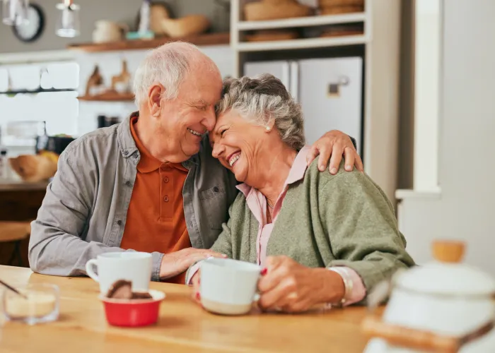 Couple laughing together