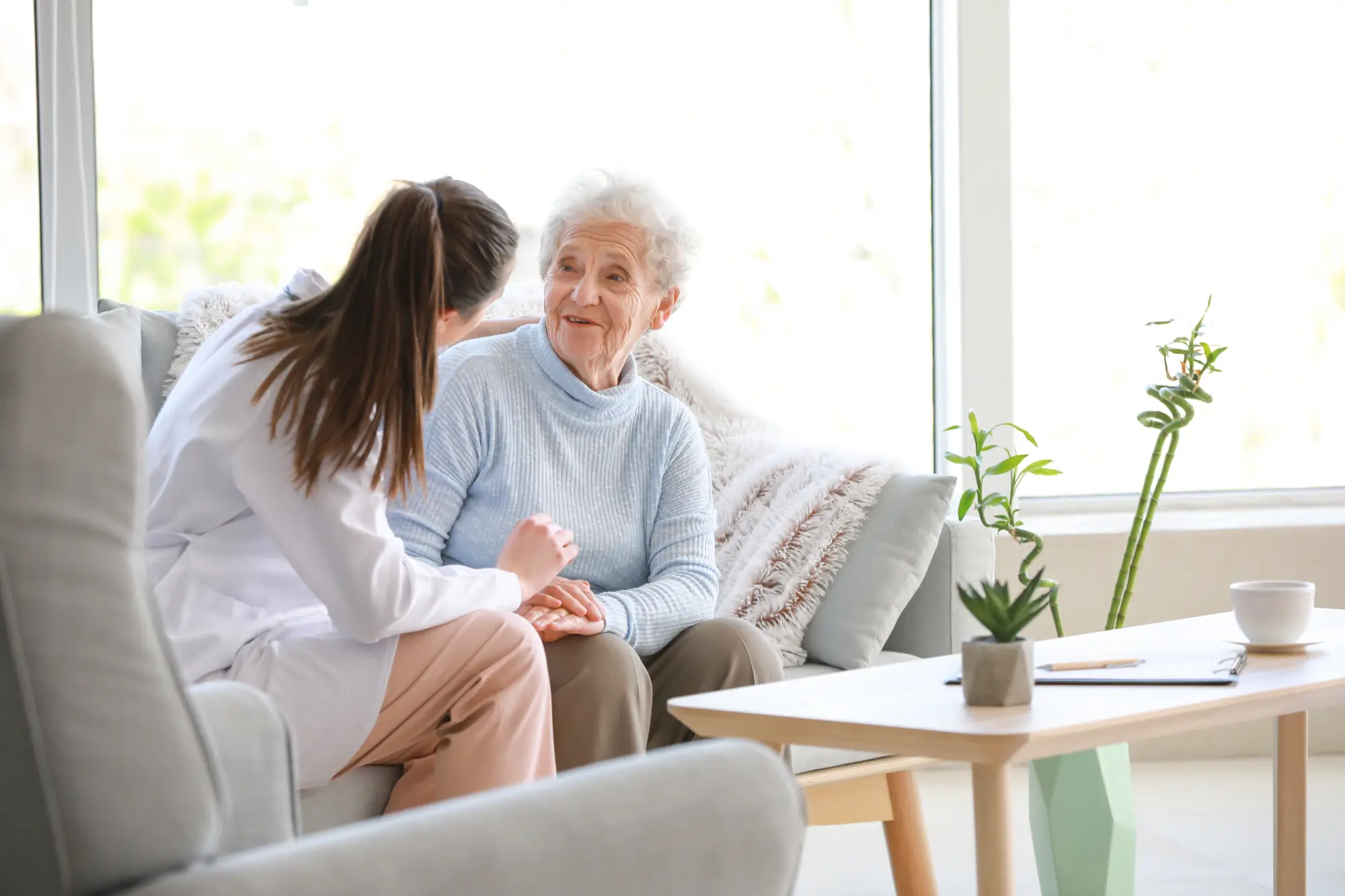 Elderly lady with doctor