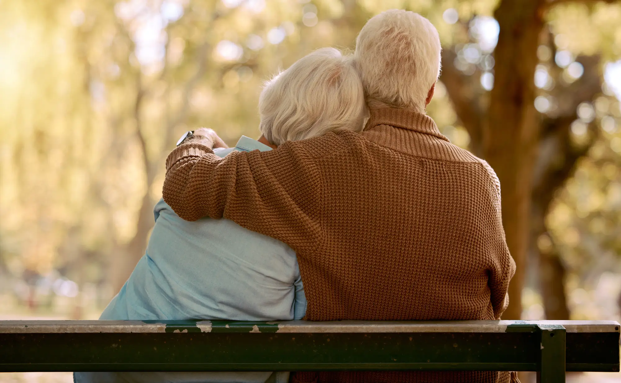 Older couple sitting on bench