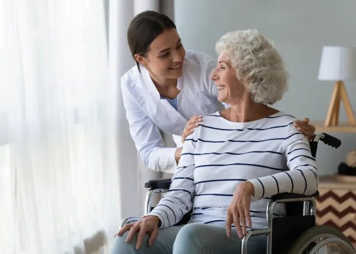 Nurse with elderly patient